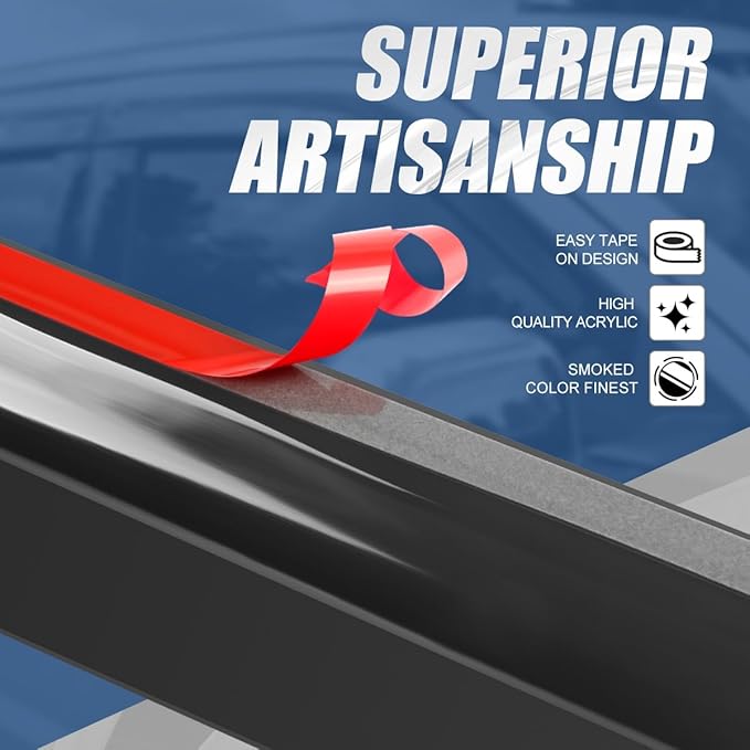 Auto Dynasty 4Pcs Carbon Fiber Pattern Window Visors Compatible