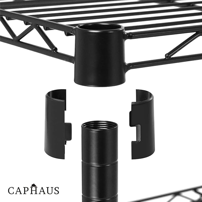 CAPHAUS 4-Tier Adjustable Height Wire Shelving Unit, Wire Rack Shelving