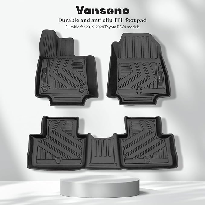 Vanseno Compatible for 2019-2025 Toyota Rav 4 Floor Mats & Cargo Liners Car