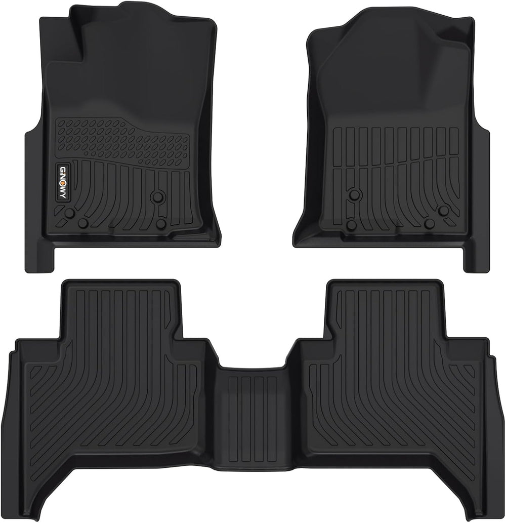 GINOWY- Floor Mats for Toyota Tacoma 2005-2015 Double Cab TPE All Weather