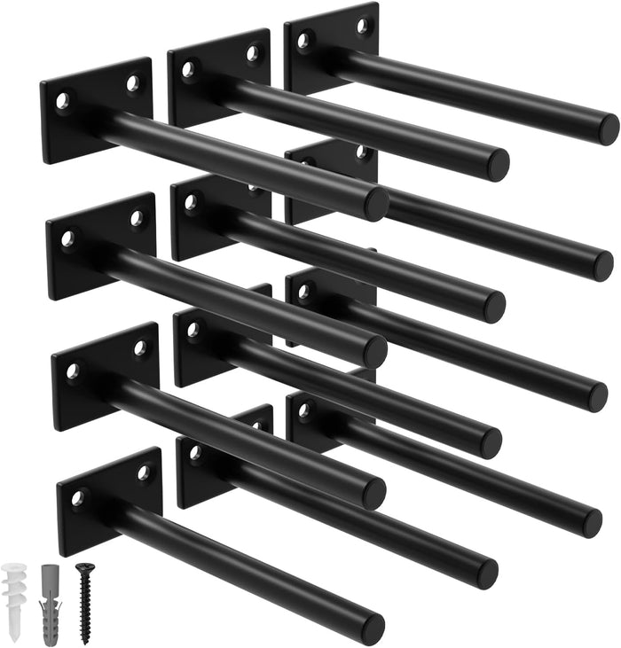 12-Pack 10 inch Floating Shelf Brackets, Hidden Shelf Bracket for Wood