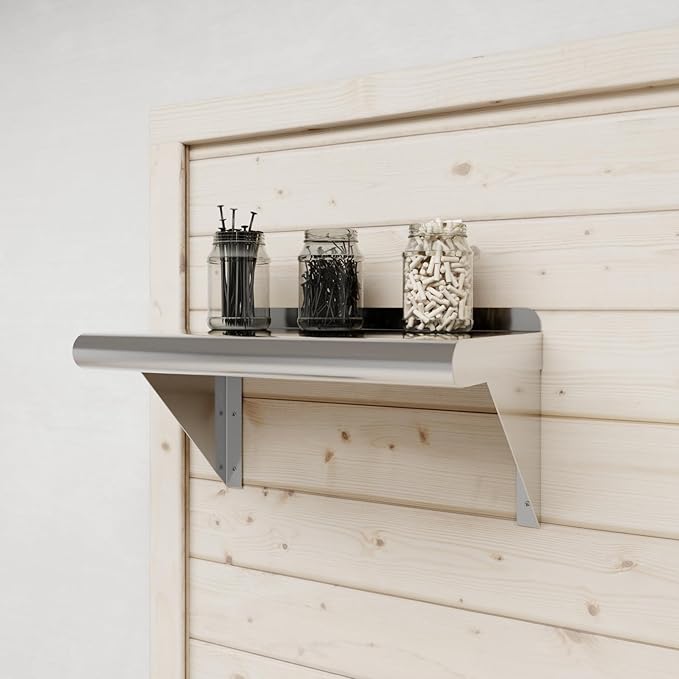 AmGood 10" X 16" Stainless Steel Wall Shelf | Metal Shelving | Gara...