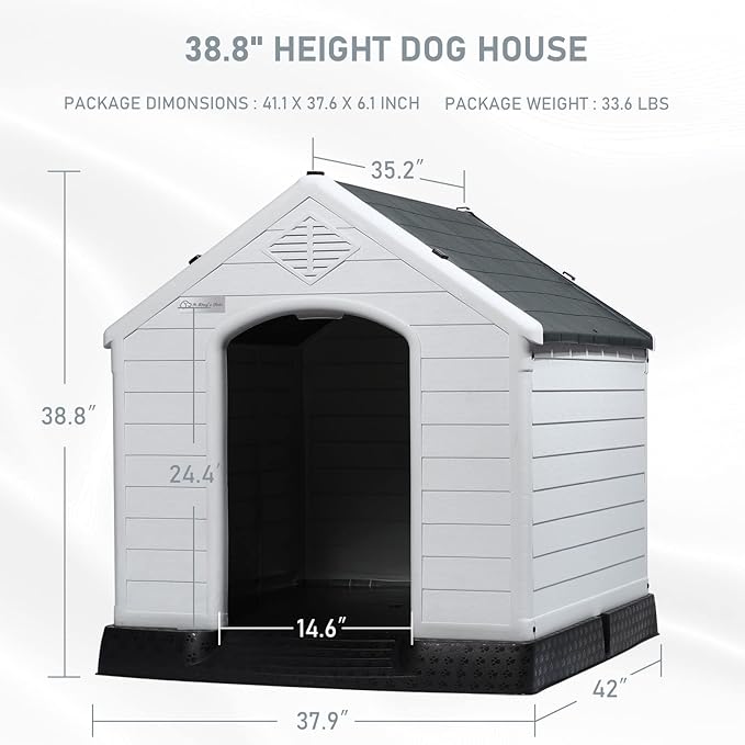 LEMBERI Durable Waterproof Plastic Dog House