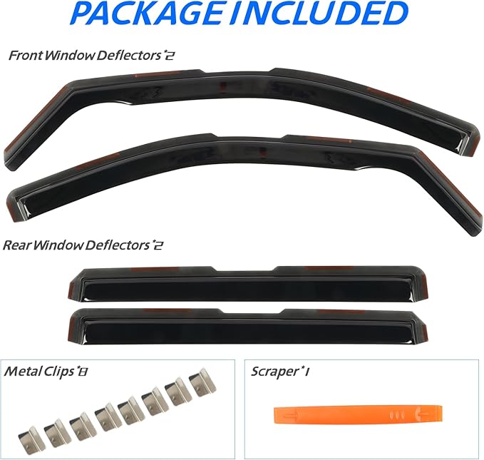 4pcs in Channel Window Visor Fit