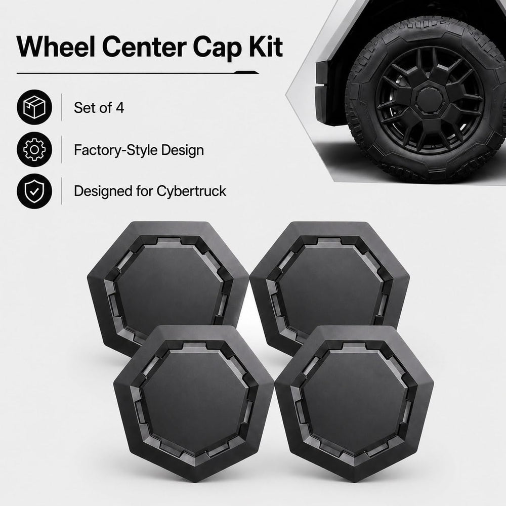 Cyber Wheel Cap Kit for Tesla Cybertruck, Set of 4 Wheel Center Cap Covers, R...