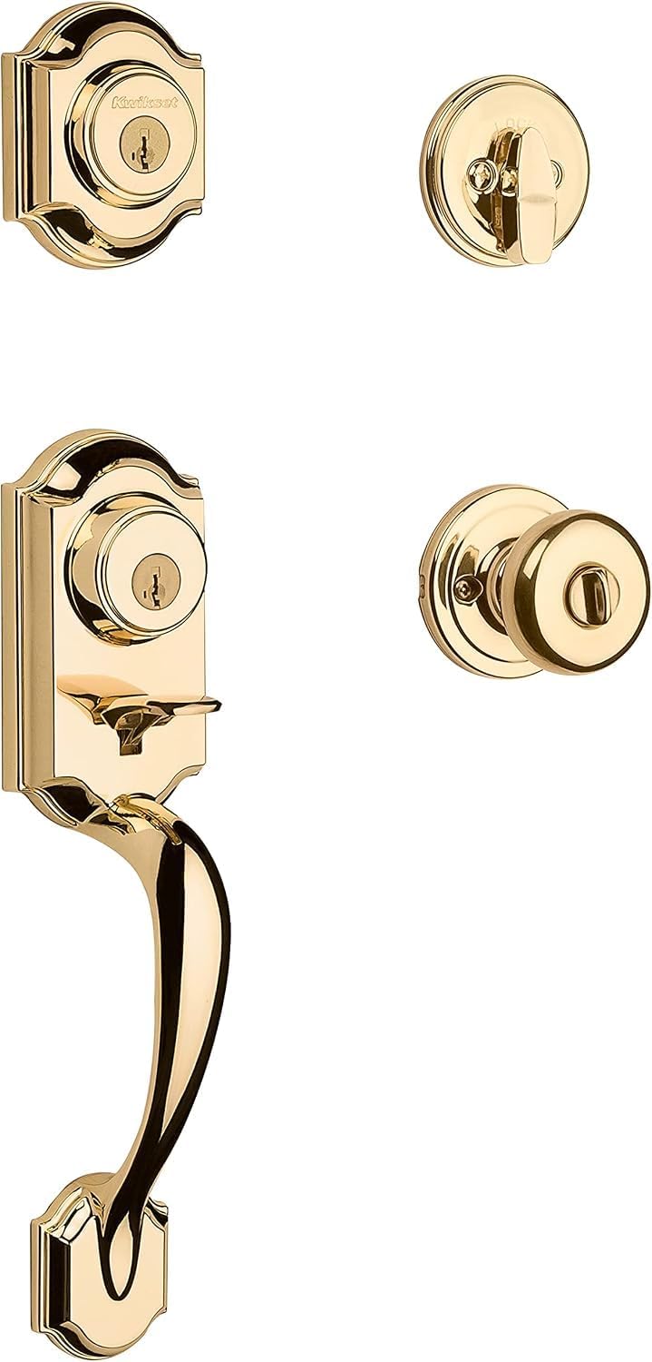 Kwikset Montara Front Door Lock Handle and Deadbolt Set, Entry Handleset Exte...