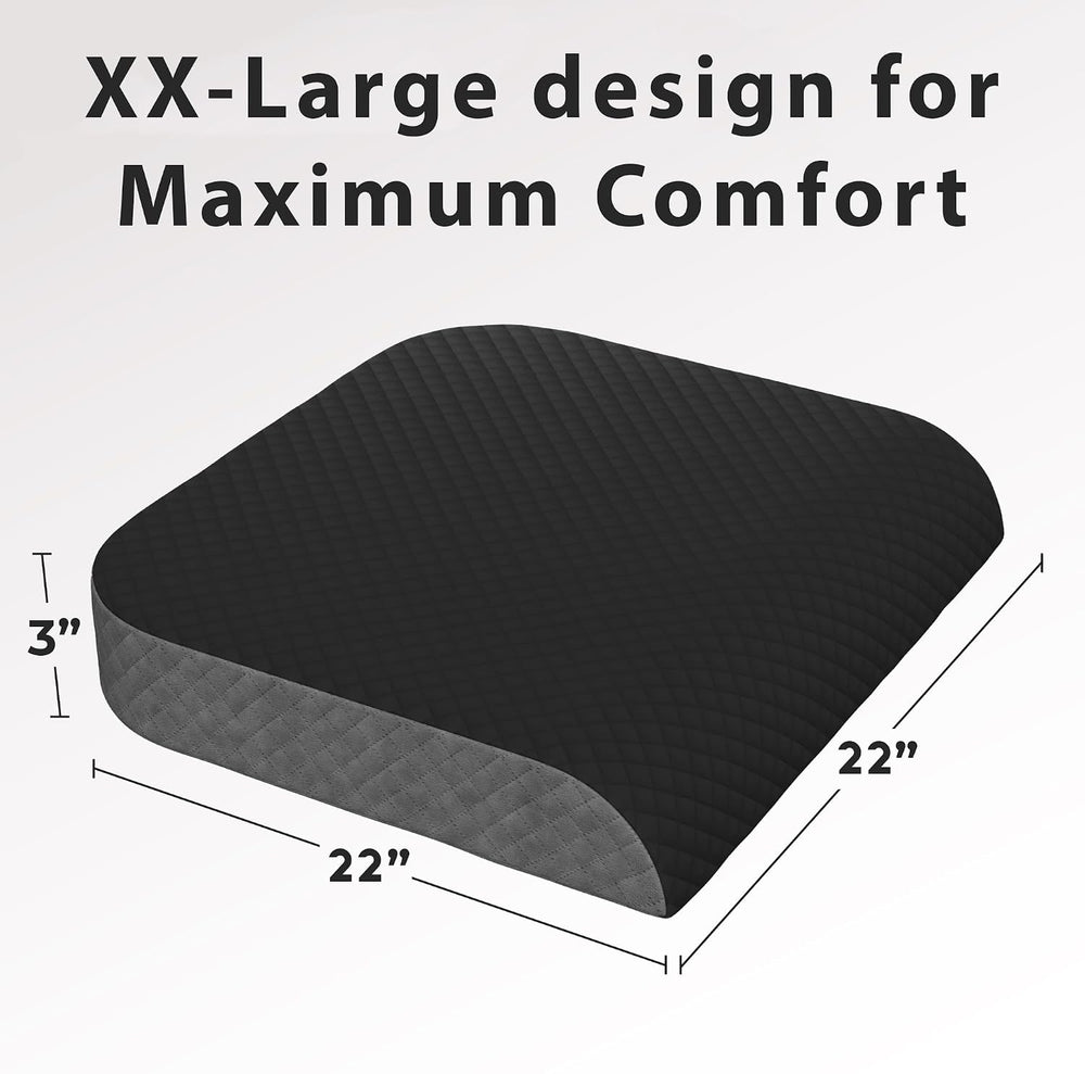 Kölbs Extra Large Seat Cushion Stylish Plush Velvet Cover XL Memory Foam