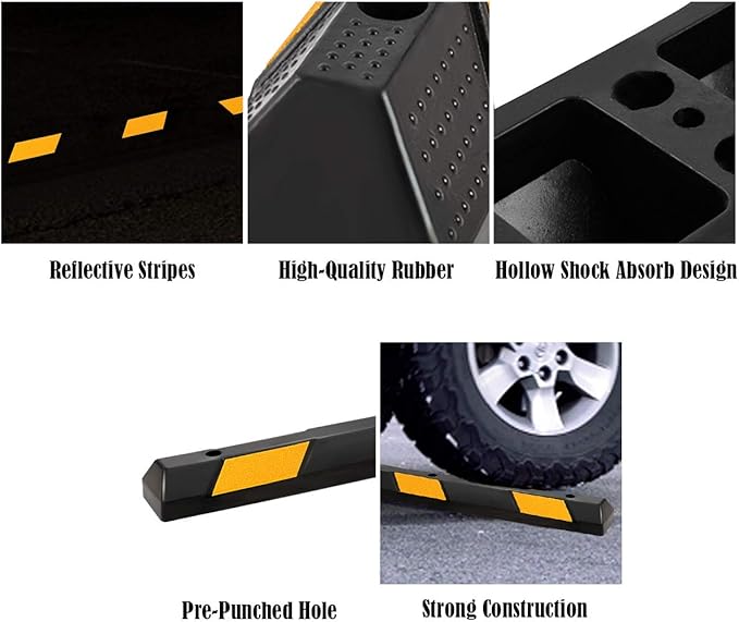 IRONMAX Parking Stopper for Garage, Heavy Duty Parking Block Garage Wheel Stop