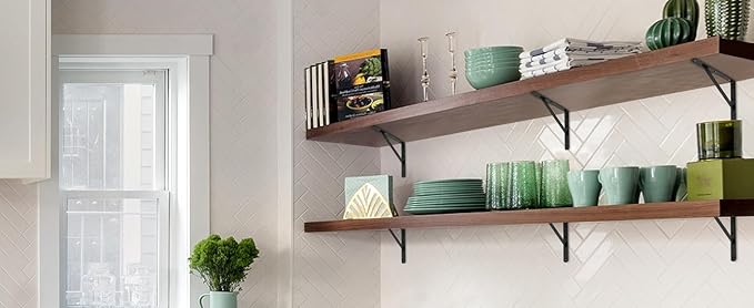 12 Pack L11 x H 8" Black Heavy Duty Shelf Brackets