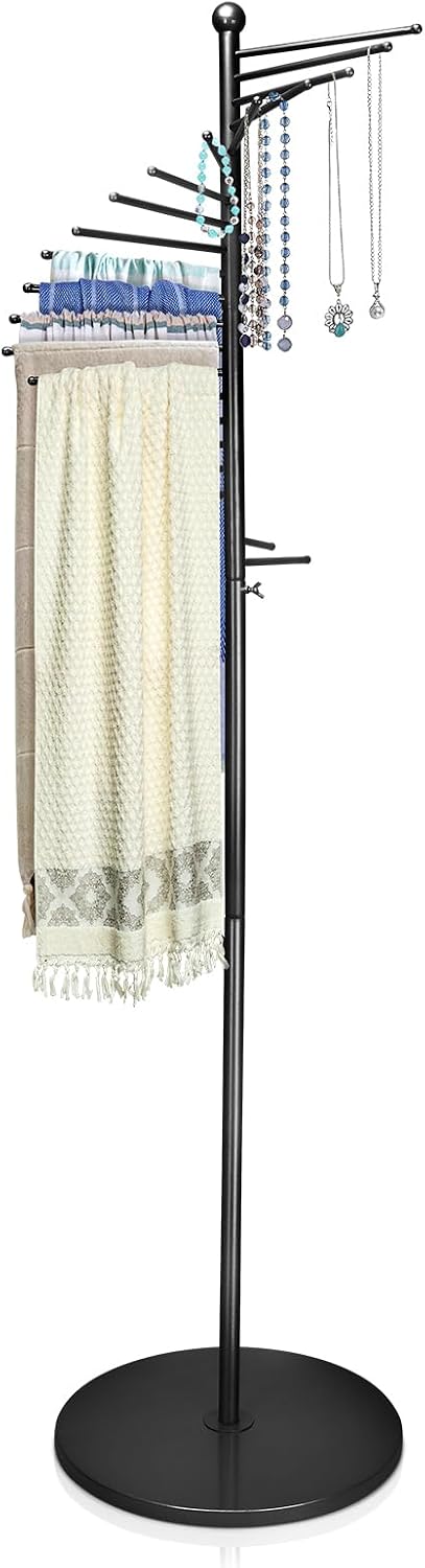 Scarf Rack Freestanding Metal Scarf Display Stand Spiral Hijab Organizer