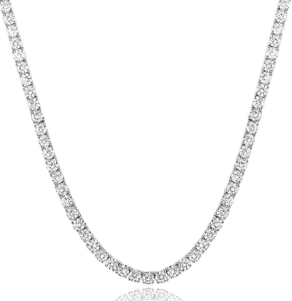 MDFUN Tennis Necklace 18K Gold Plated 4.0mm Cubic Zirconia Chain Men Women