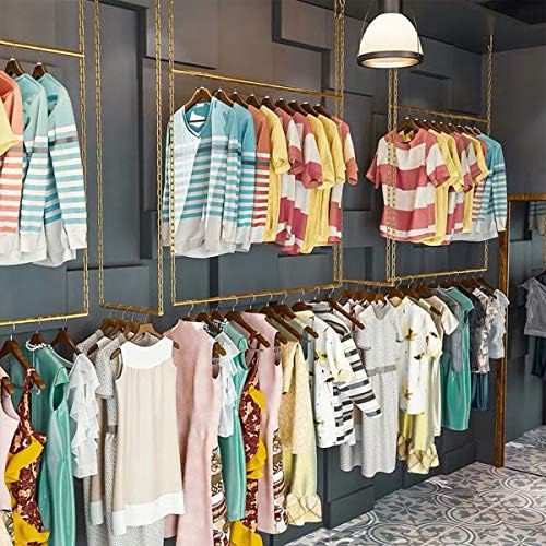 2 Pcs Creative Chain Adjustable Height Ceiling Hanging Clothing Racks,Retail ...