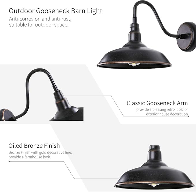 14in Outdoor Gooseneck Barn Light