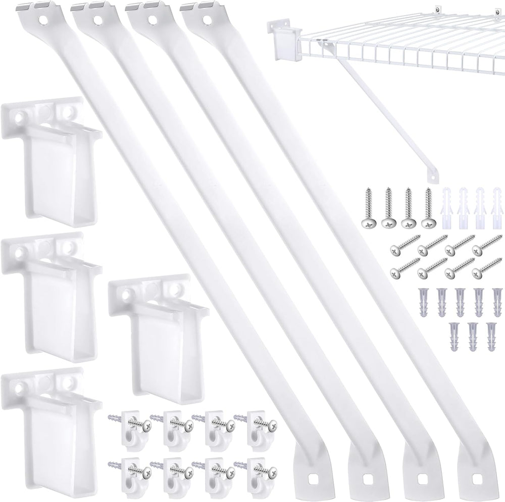 Hicarer 16 Pcs Wire Shelf Support Brackets for Closet, 16 Inch