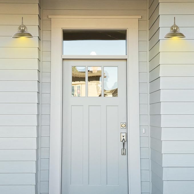 10 Inch Gooseneck Barn Light for Farmhouse, Brass Exterior Barn Style Light