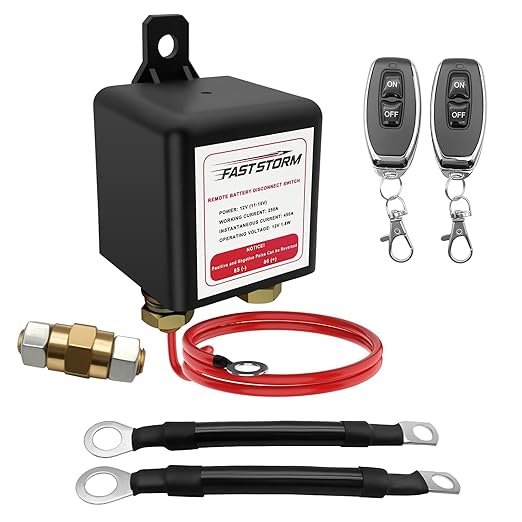 Side Post Remote Battery Disconnect Switch 12V, 250A Negative Battery Cut Off