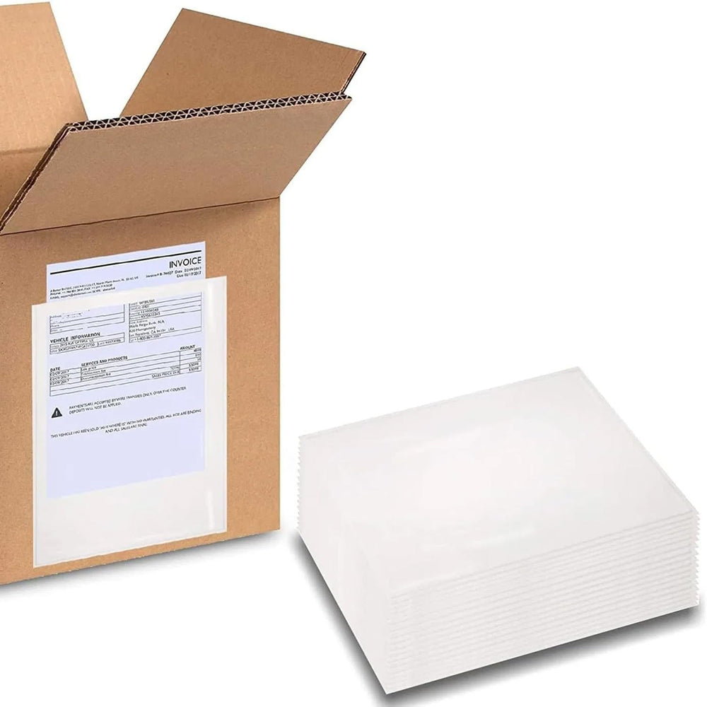 PSBM 1000 PCS 7 x 10 Inch Clear Blank Packing List Envelopes, Shipping Docume...