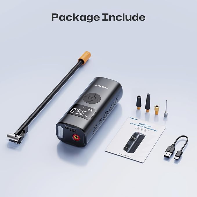 P1 Aluminum Tire Inflator Portable Air Compressor, 3X Faster 150PSI Cordless