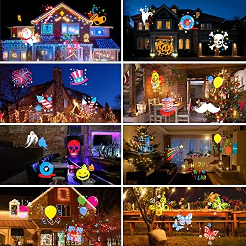 Halloween Christmas Projector Lights Outdoor,Indoor Holiday Projector Light w...