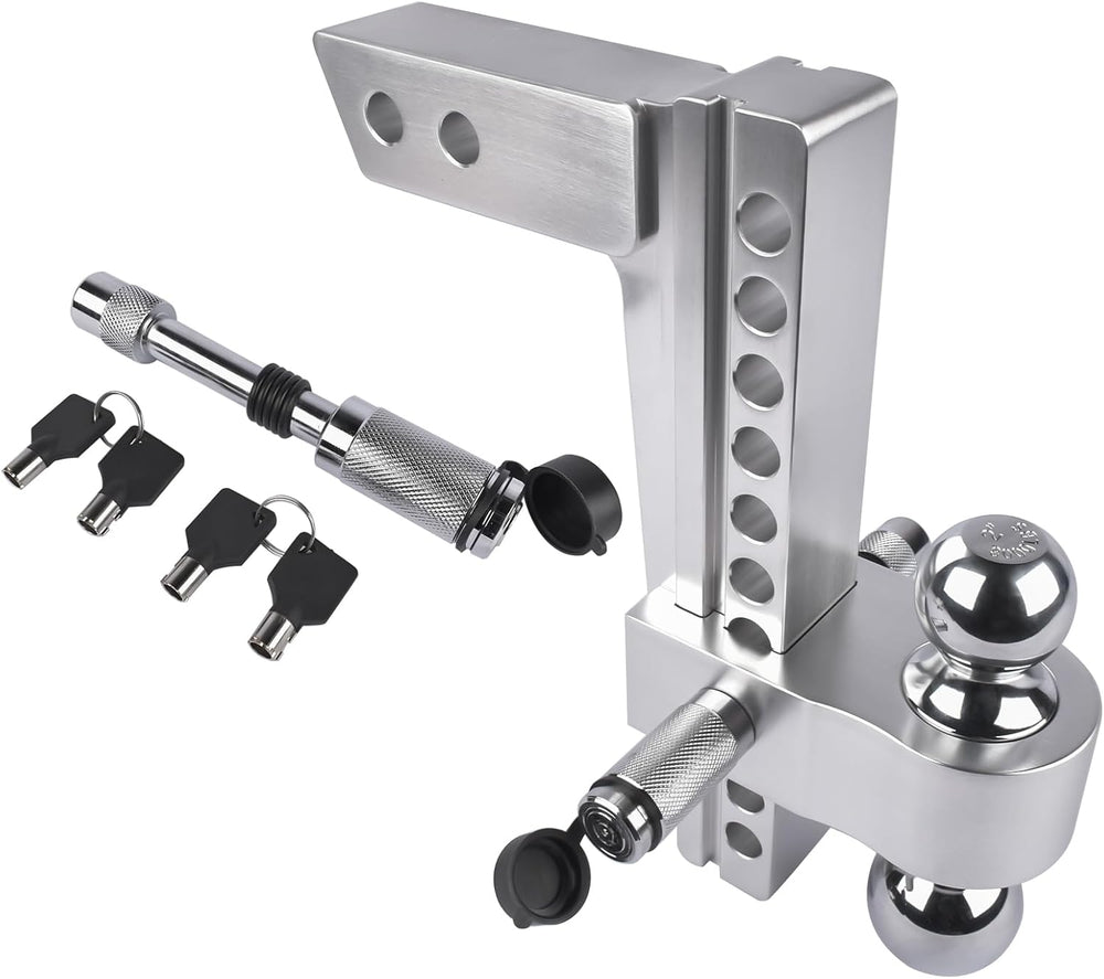2" Receiver Adjustable Trailer Hitch, 10" Rise/Drop Aluminum Tow Hi...