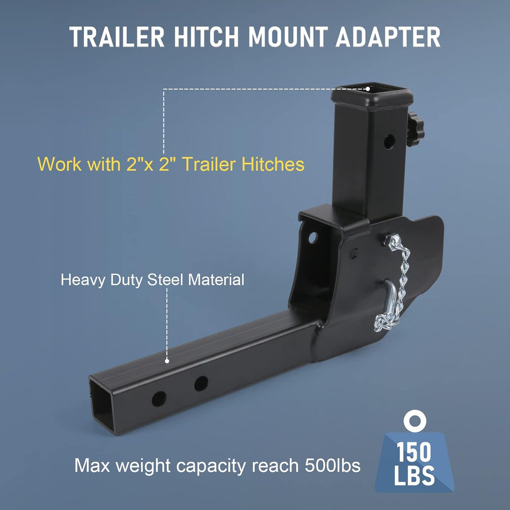 JDMSPEED Trailer Hitch Folding 2" Trailer Hitch 500LB Capacity Shank Mou...