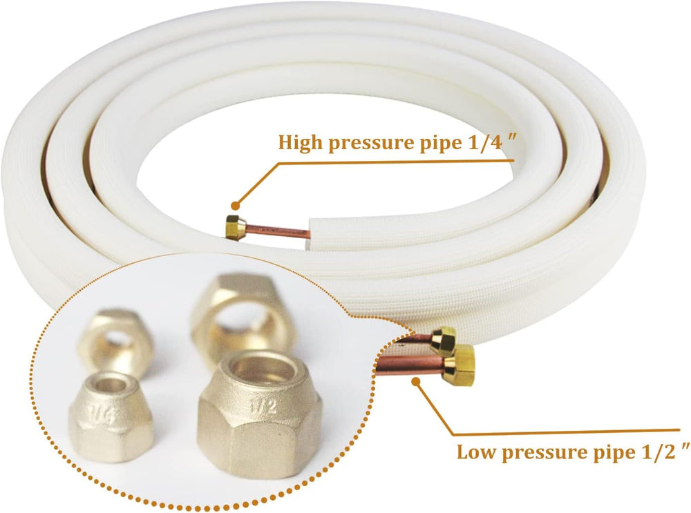 Air Conditioning Copper Tubing Pipe Extension Set,100 Ft Copper Pipes 1/4&quo...