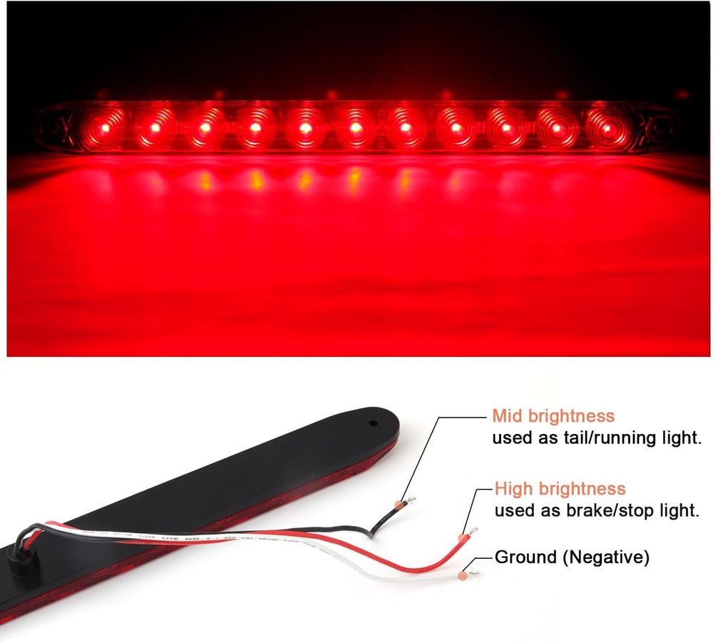 LED Trailer Tail Light Kit 2Pcs Square Stop Turn Tail Brake Lights