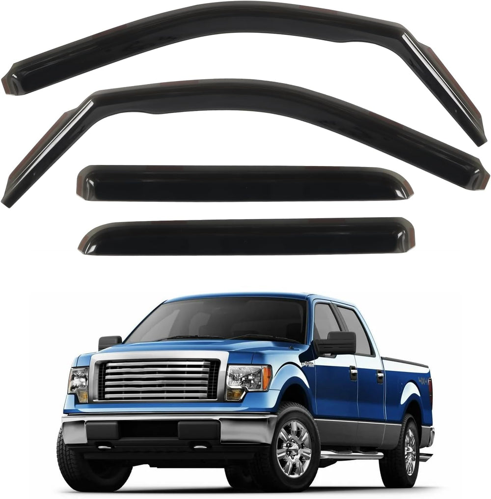 in Channel Rain Guards Fit for Truck 2009 2010 2011 2012 2013 2014 Ford F150 ...