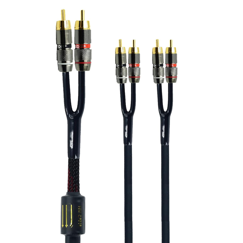 Arklove 25ft Shielded RCA Plug Splitter Stereo Audio Video Cable 2 Male to 4 ...