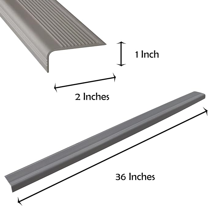 Rubber Bond Stair Edge Protector 36x2x1 inch Anti-Slip Stair Corner Trim Rubb...