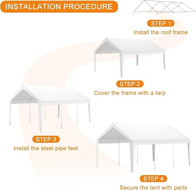 10x20ft Metal Carport Garage