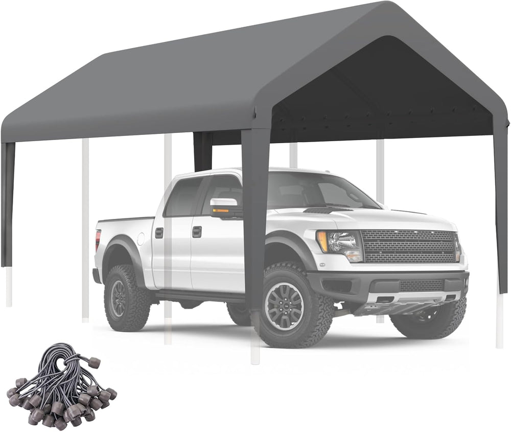 10x20 Carport Canopy Replacement Cover, Outdoor Car Shelter Trap Only, Gray