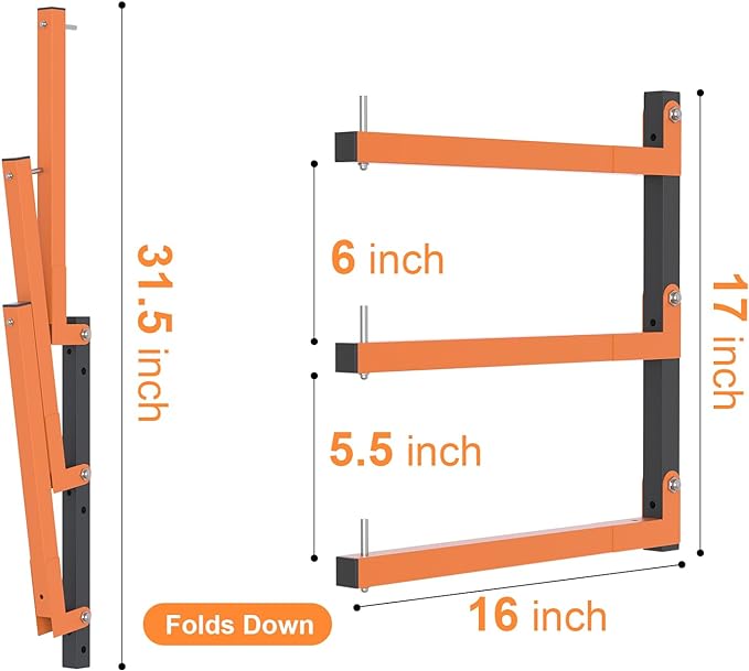 Lumber Rack Wall Mount, Lumber Storage Rack, Heavy Duty Wood Storage Racks (4...