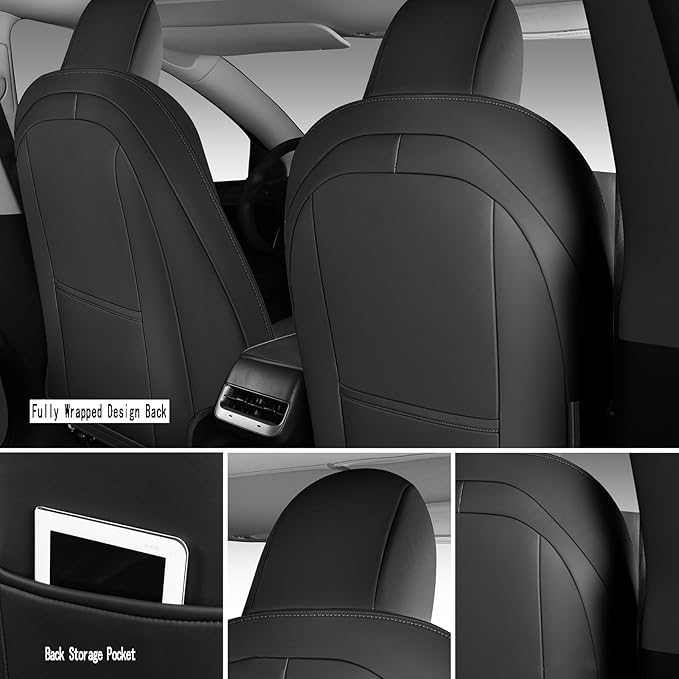 Tesla Model Y Seat Cover Full Set, Faux Leather Tesla Car Seat Cover, Perfect
