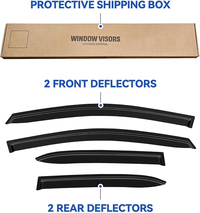 Window Visors Rain Guards for 2019-2025 Toyota Corolla Hatchback, Out-Channel