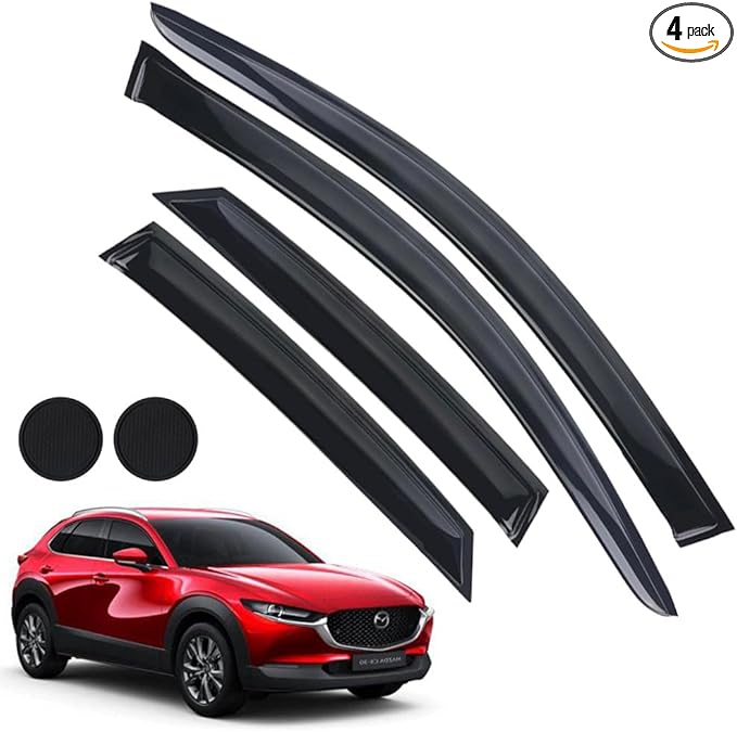 Rain Guards for Mazda CX-30 2020-2023, Tape-on Side Window Deflectors for Mazda