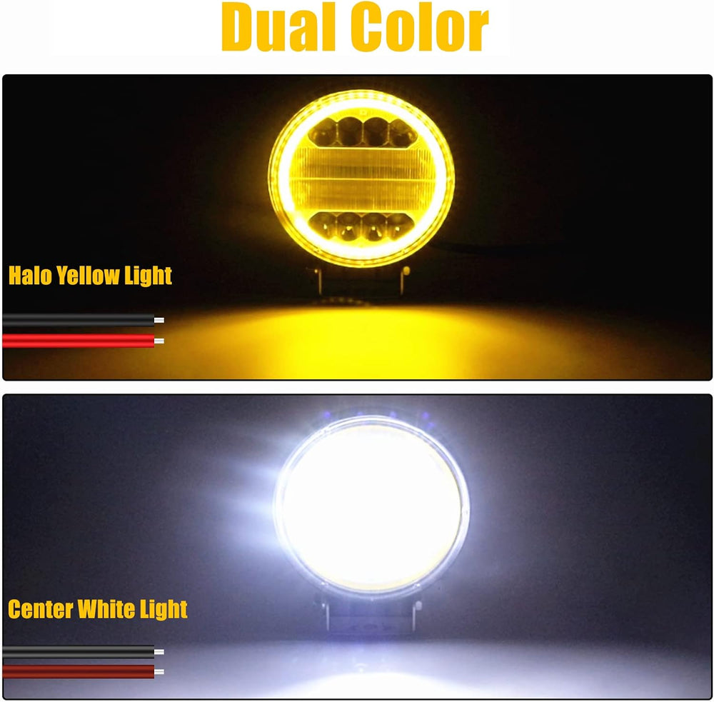 2PCS 4.5''LED Light Pods, 72W Round Spot Flood Combo Work Lights Off ...