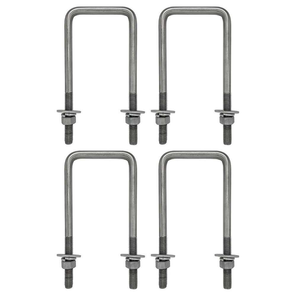 Square U Bolt and Hardware for Boat Trailer, Galvanized Steel, 1/2" Diam...