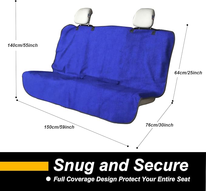 Back Seat Cover for Car Trucks Van SUV, Waterproof Rear Bench Towel Seat Covers
