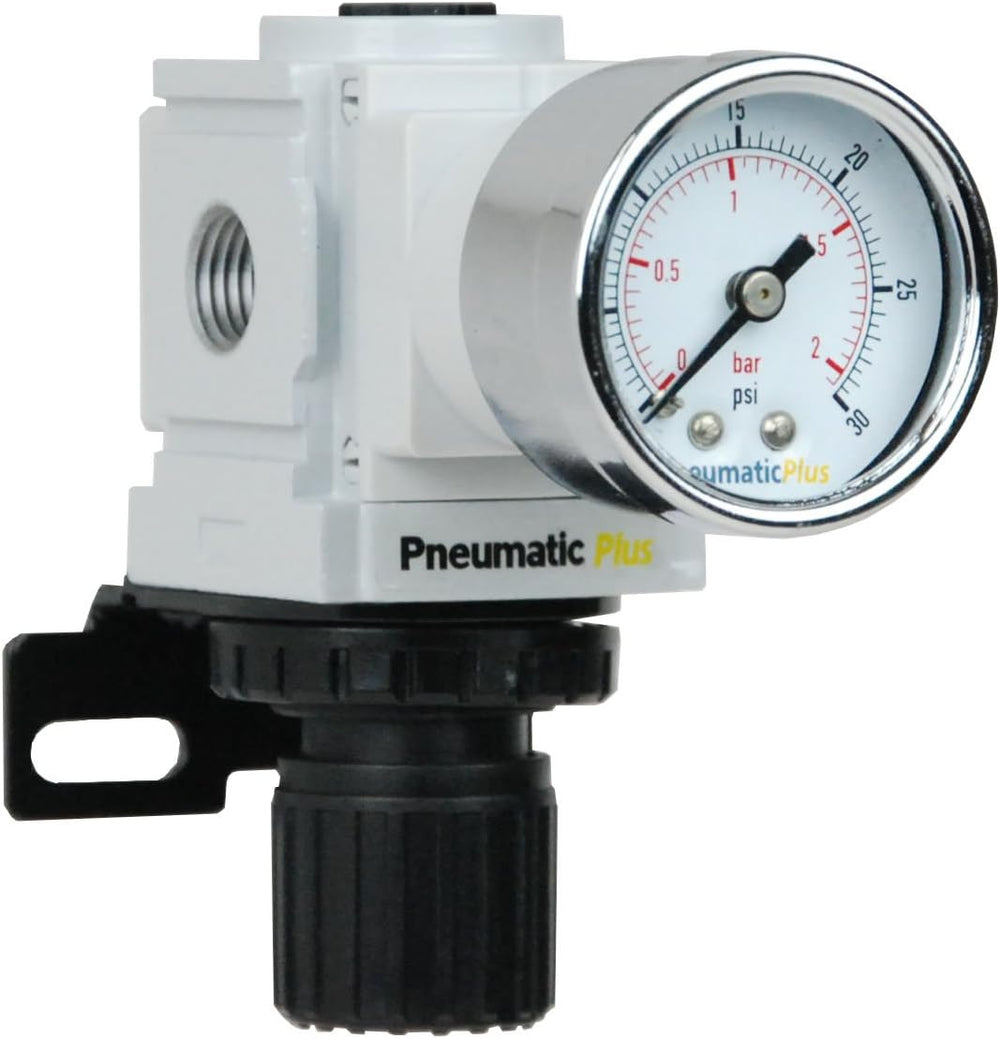 PneumaticPlus PPR2-N02BG-2 Low Pressure Air Regulator, 0-30 PSI, 1/4" NPT