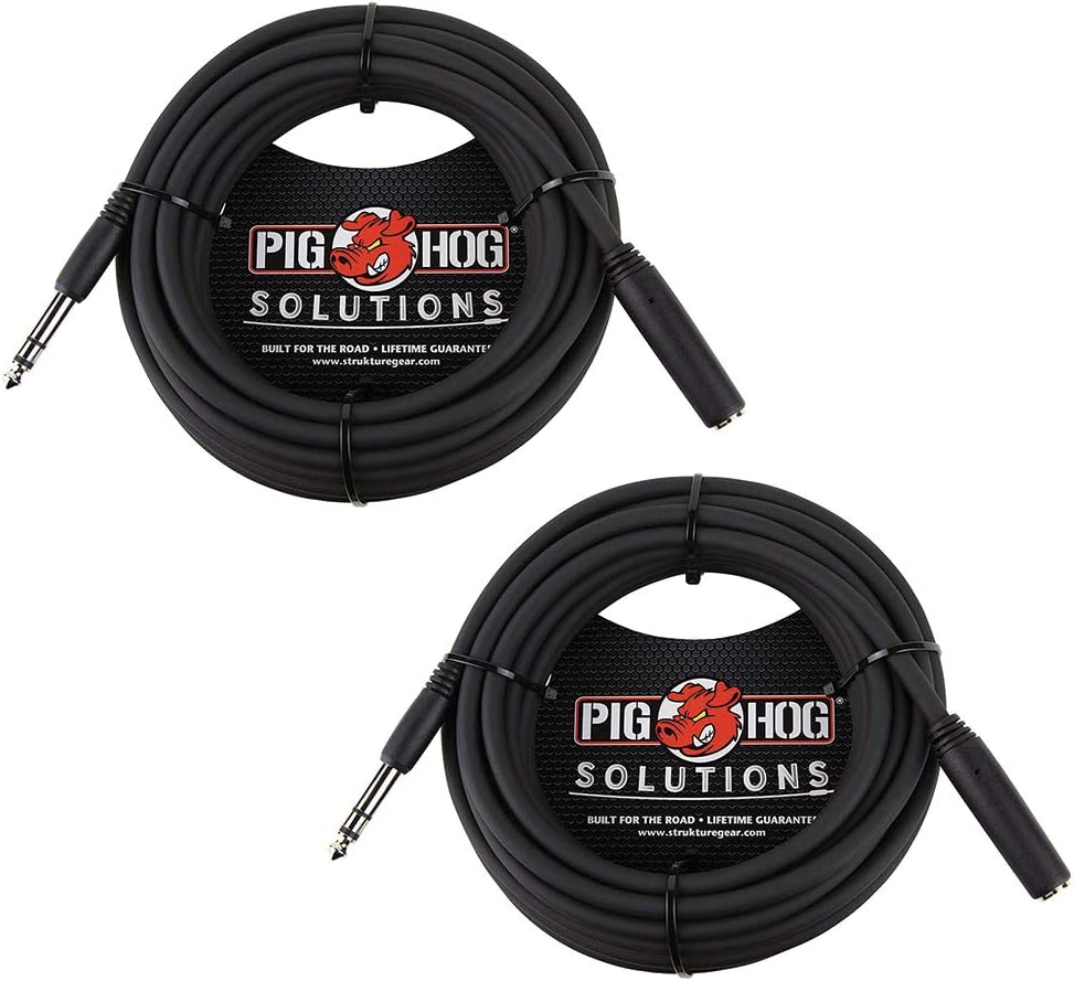 Pig Hog PHX14-25 1/4" TRSF to 1/4" TRSM Headphone Extension Cable, ...