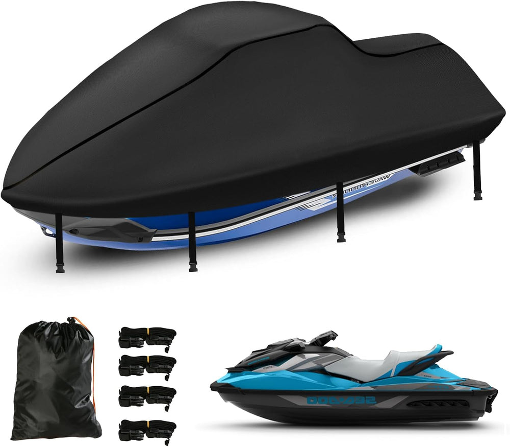Jet Ski Cover Waterproof,Upgraded Heavy Duty 420D Jet ski Covers with 2 Air V...