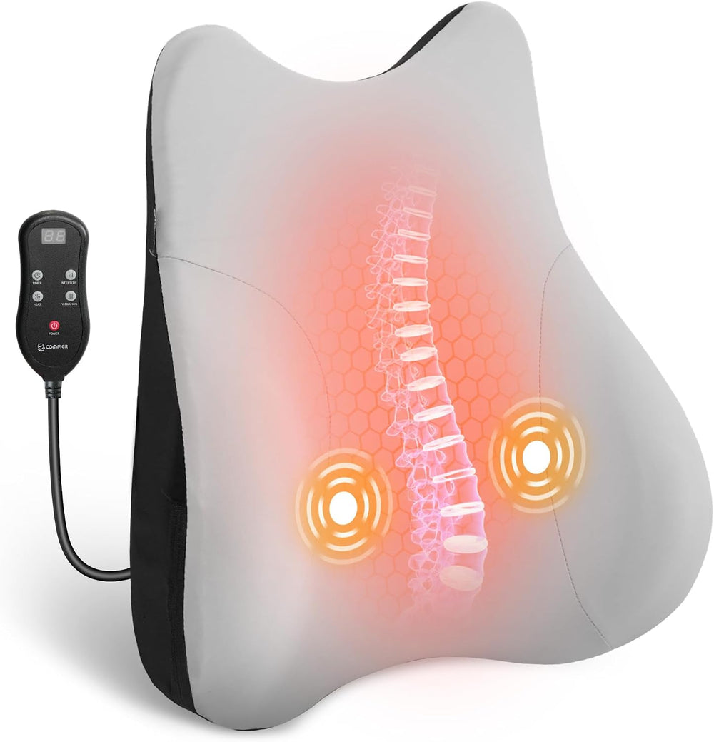 COMFIER Lumbar Support Pillow for Office Chair, Heated Back Support Pillow