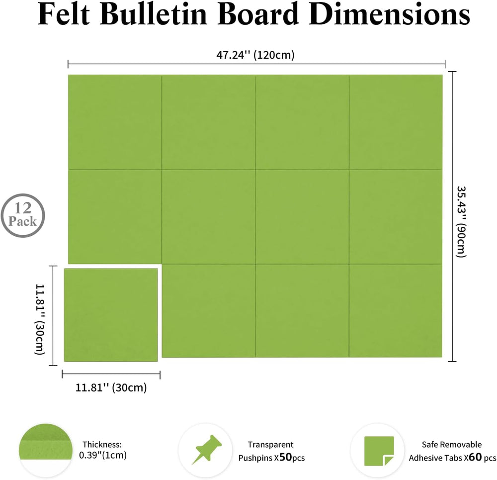 48" x 36" Decorative Bulletin Boards, Large Cork Board Alternative ...
