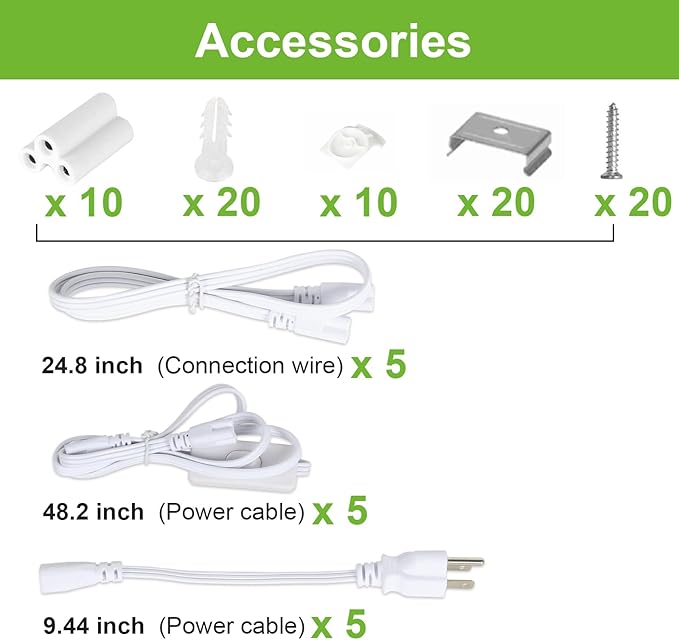 hykolity 4FT LED Shop Light, V Shape Integrated T8 LED Tube Light, 6500K Super