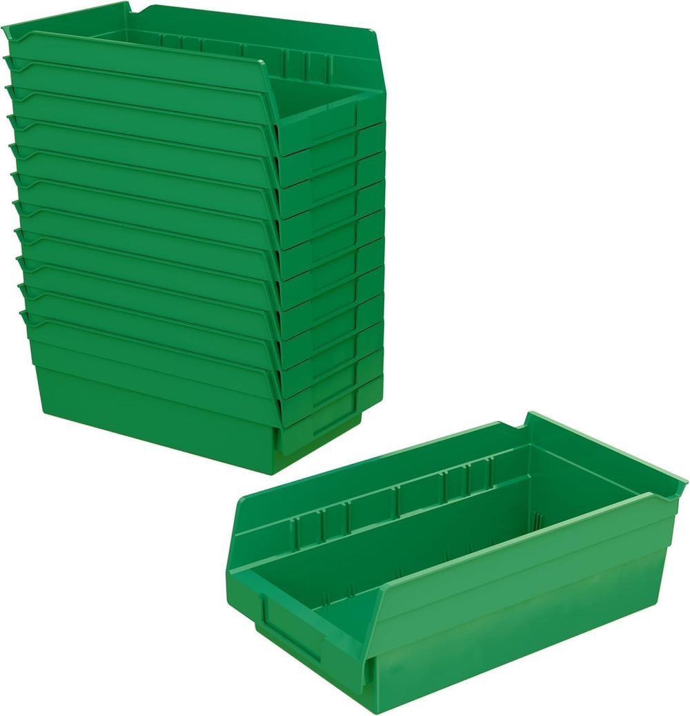 Akro-Mils 30130 Plastic Shelf Bins, Heavy Duty Storage Bins (12-Pk)