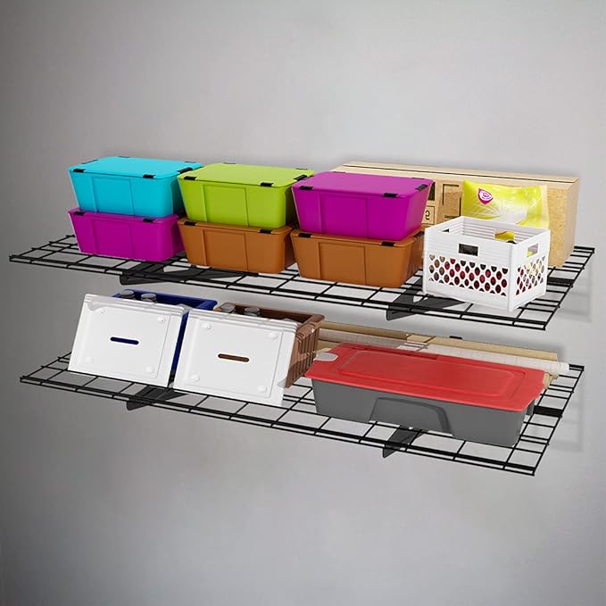 FLEXIMOUNTS 2-Pack 2x4ft 24-inch-by-48-inch Wall Shelf Garage Storage Rack Wall