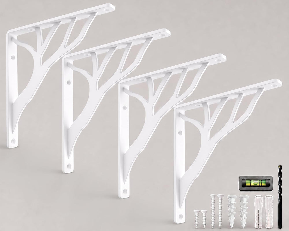 Rustic Tree White Heavy Duty Shelf Brackets 10 inch by Balin Designs, Decorat...