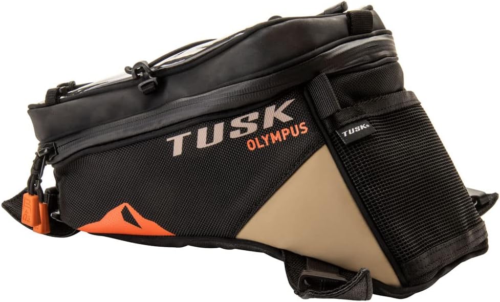 Tusk Olympus Large Tank Bag Black/Tan Durable Off-Road Motorcycle Storage Bag...