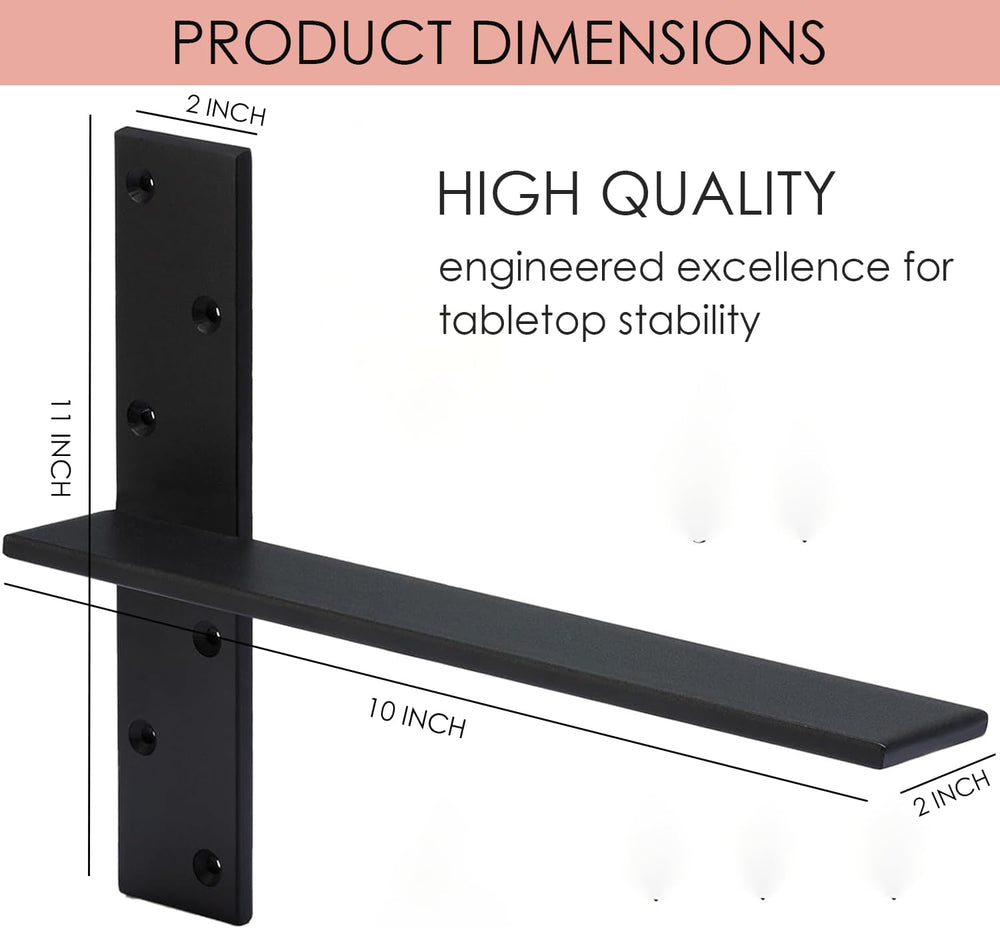 Floating Shelf Bracket Heavy Duty Free Hanging Countertop Support Bracket 2 P...